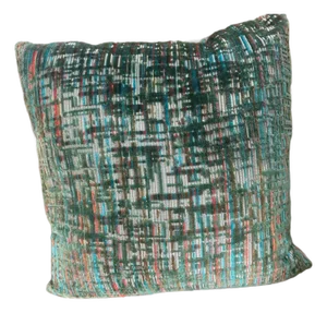 Pair of Custom Made Velvet Pillow Covers With Feather Inserts 21' Square