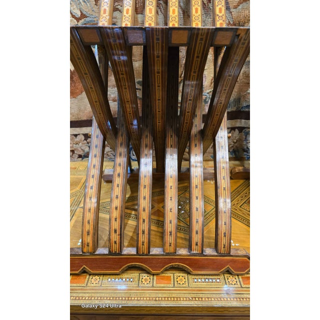 Burnt Orange 1990s A Pair of Arabesques Moorish Mosaic Chairs For Sale - Image 8 of 8