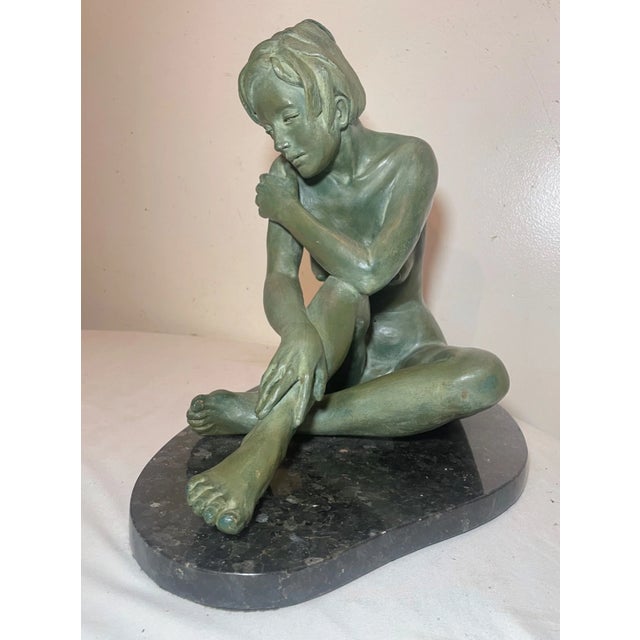 1980s Large Vintage Handmade Marianne Broome Nude Terracotta Pottery Sculpture Statue For Sale - Image 5 of 17
