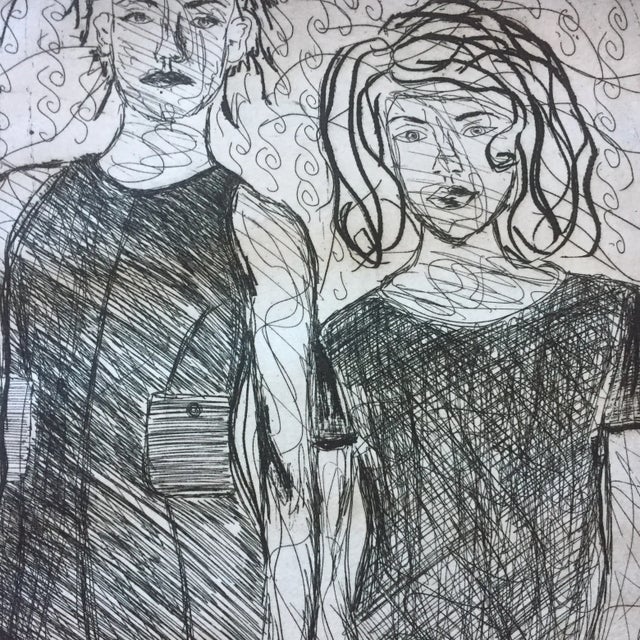 Original etching on paper Unsigned unframed image size 9 x 12 overall size of paper 15 x 23