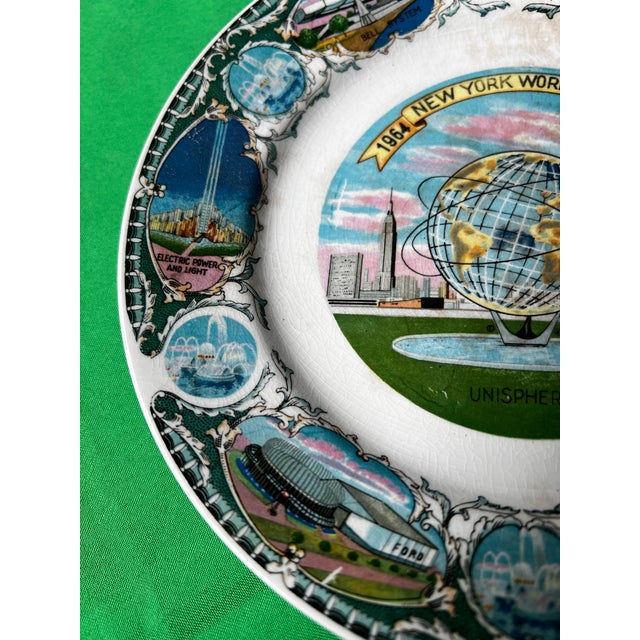 Mid-Century Modern New York Worlds Fair 1964 Vintage Plate For Sale - Image 3 of 5