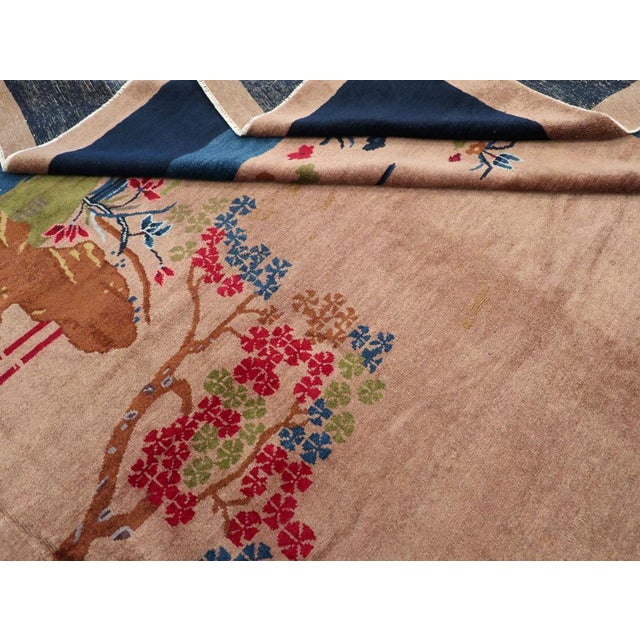Beige Galerie Shabab Collection Mid-20th Century Chinese Art Deco Room Size Carpet For Sale - Image 8 of 8