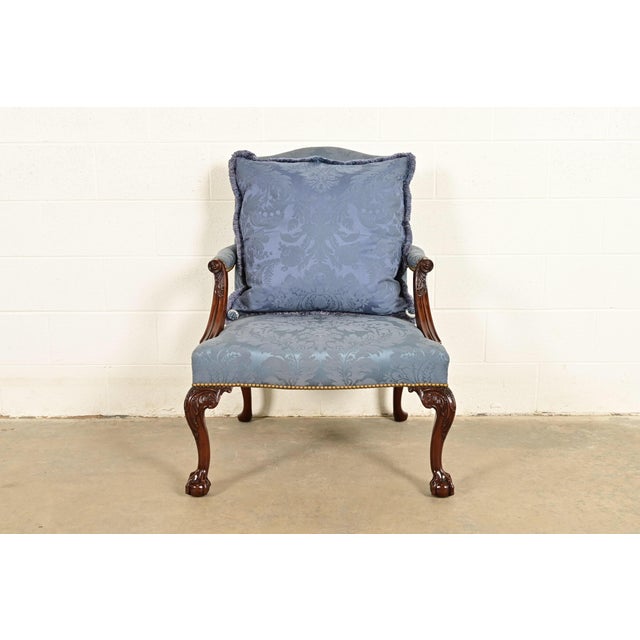 Kittinger Chippendale Carved Mahogany Open Arm Library Chair For Sale - Image 16 of 16