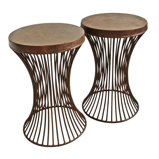 Vintage Industrial Farmhouse Rust Iron Hourglass Side Table For Sale In Los Angeles - Image 6 of 7