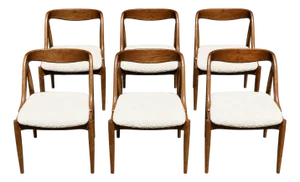 Walnut Mid Century Style Dining Chairs - 6