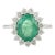 VRJewels 2.26 Ct Natural Emerald and Diamond 14k Gold Oval Engagment Ring Size 6.5 For Sale