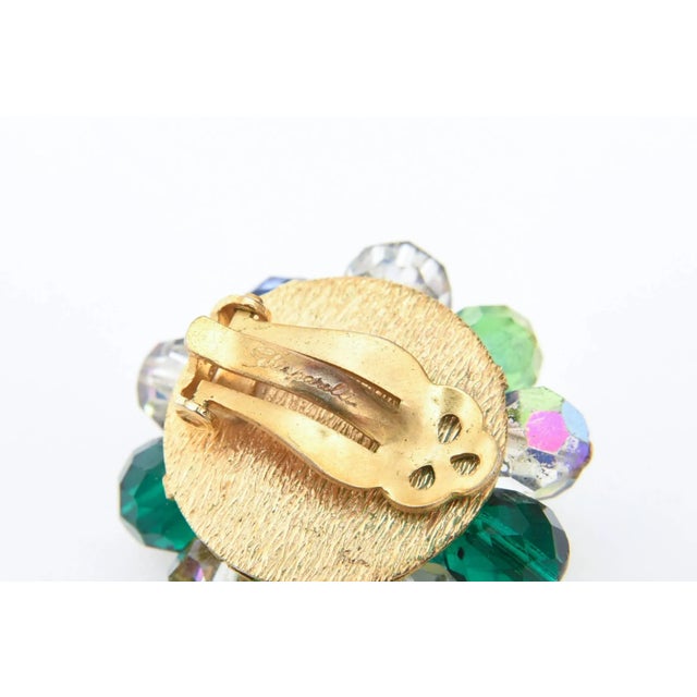 Vintage Schiaparelli Turquoise & Green Glass Strand Necklace & Clip on Earrings - 3 Pieces For Sale - Image 9 of 10