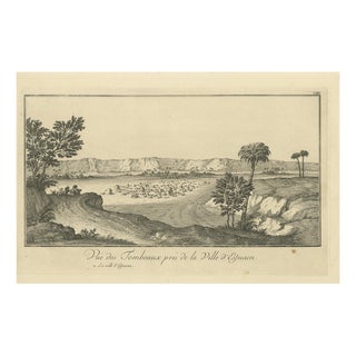 Norden, Tombs Near Esna, 1755, Copper Engraving, Paper For Sale