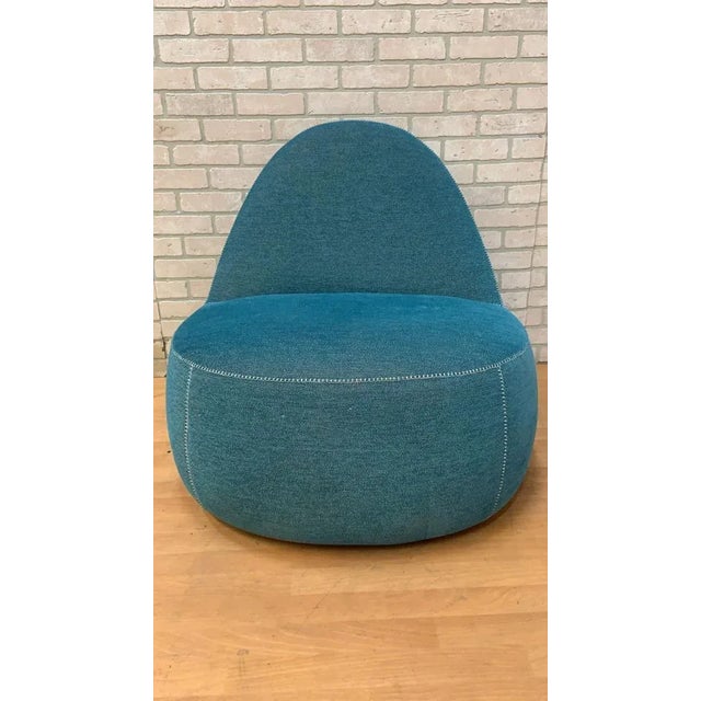 Bernhardt Modern Bernhardt Design Mitt Lounge Chair in Lagoon Blue For Sale - Image 4 of 9