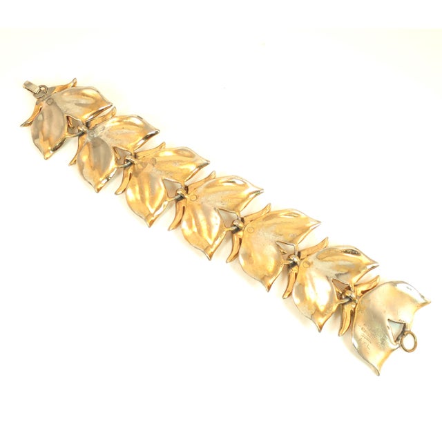 Vintage 1940s Mid-Century Modern Emerald Crystal Link Bracelet For Sale - Image 9 of 11
