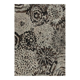 Rug & Kilim’s Modern Art Deco Style Rug in White and Black Abstract Pattern $9,800 For Sale