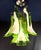 Vintage Murano Glass, Green petals with White Core Chandelier Ceiling Light in the style of Mazzega, Italy, 1981 For Sale - Image 6 of 6