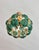 1970s Mid-Century Modern Style Teal Turquoise Hand-Painted Glass and Gold Floral Chandelier⁠ For Sale - Image 17 of 17