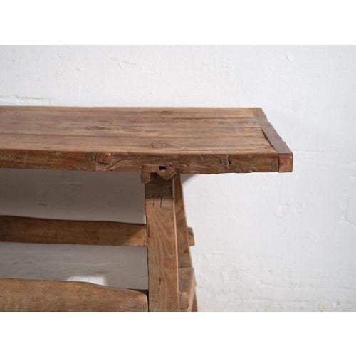 Brown Antique Chinese Qing Dynasty Kang Table in Pine For Sale - Image 8 of 11