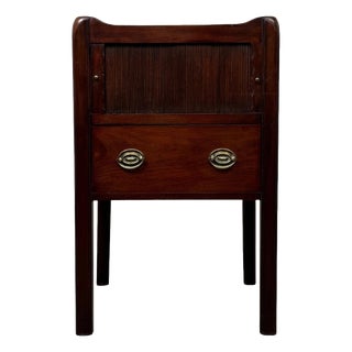 18th Century English Mahogany Cabinet with Sliding Door For Sale
