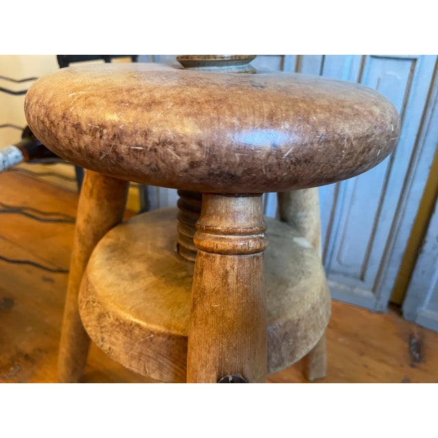 Antique French Swivel Stool, 1890s For Sale - Image 3 of 13