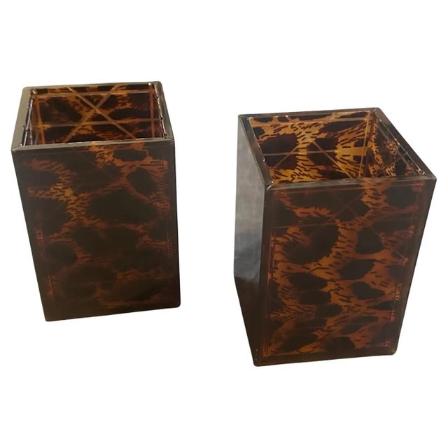 This rare pair of 1980s Christian Dior Home containers embodies the height of late-century glamour and maximalist...