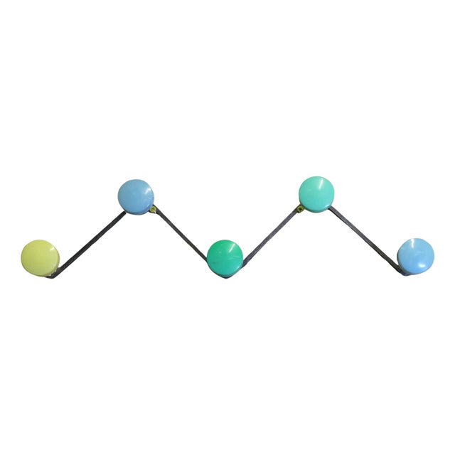 French Wall Coat Hook Rack, 1950s For Sale