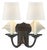 Chapman & Myers for Visual Comfort Signature Flemish Double Sconce in Aged Iron with Linen Shades For Sale