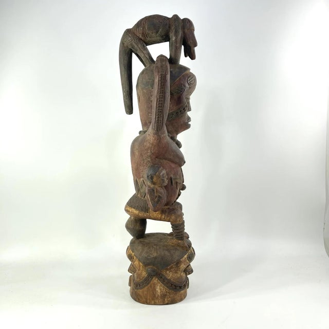 African Early 20th Century Kuyu Janus Headcrest For Sale - Image 3 of 11