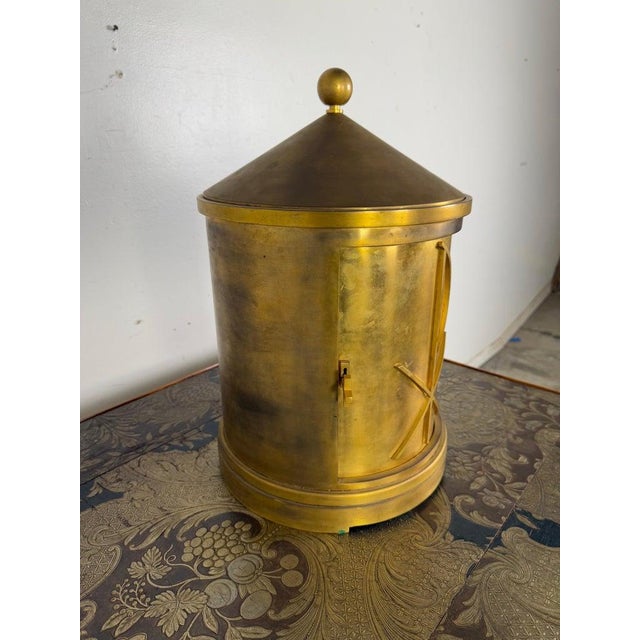 Bronze Tabernacle by Gustave-Joseph Chéret, Cylindrical Design, 1930s For Sale - Image 9 of 15