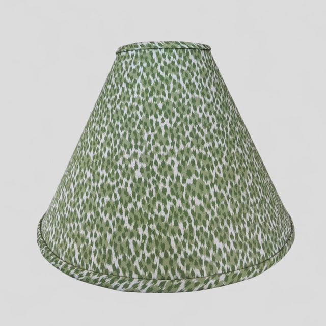 Modern Custom Made Green Leopard Print Empire Lamp Shade For Sale - Image 3 of 10