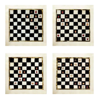 Reproduction Antique French Chess Art Prints - Set of 4, Unframed 24x24 For Sale