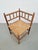 20th century oak bobbin turned wooden corner chair with rush seat, ca 1950. Made in the Netherlands Dutch design....