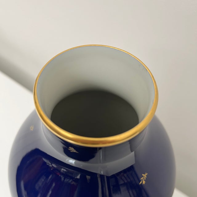 Cobalt Blue Porcelain Vase from Nationale De Sevres, France, 1960 For Sale - Image 10 of 17
