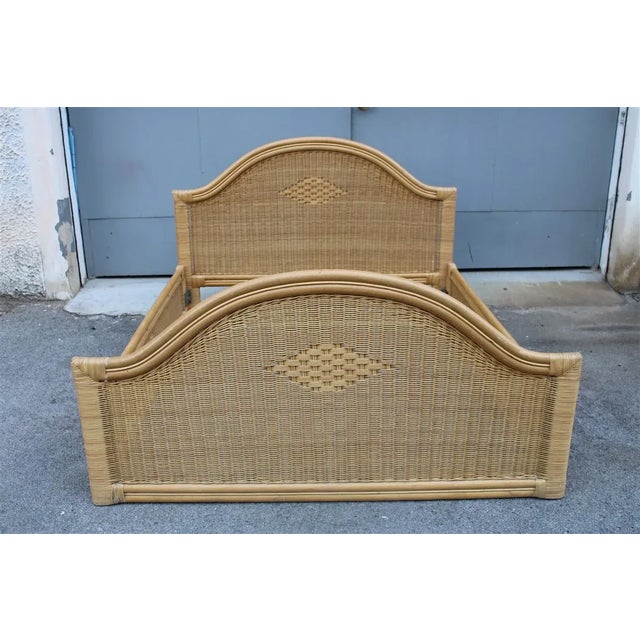 Vintage Italian Bamboo and Wicker Bed by Tommaso Barbi, 1970 For Sale - Image 12 of 17