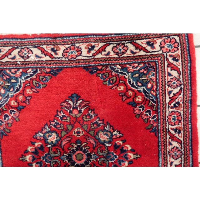 1970s, Rare Square Vintage Persian Hamadan Rug 3' X 2' For Sale - Image 9 of 9