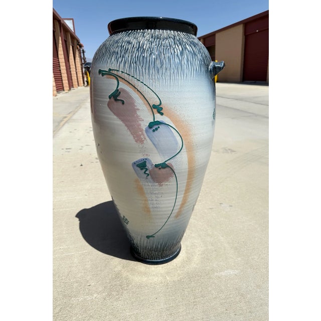 Mark Untener Large Glazed Ceramic Floor Vase For Sale In Palm Springs - Image 6 of 9