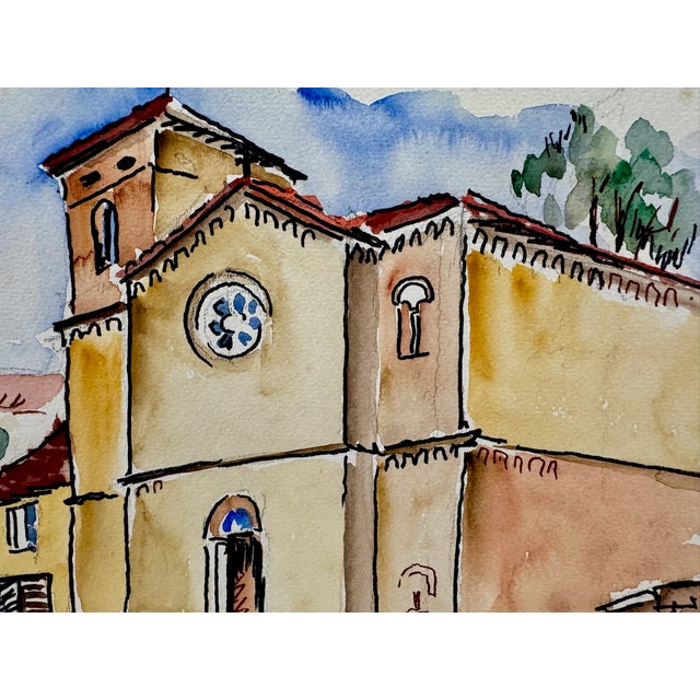 Henry Emil Salloch Original Watercolor on Paper Fornace, Italy. 1970. For Sale - Image 4 of 7
