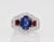 Metal 1980s Sapphire Ruby Diamond Ring Size 6.5 For Sale - Image 7 of 9
