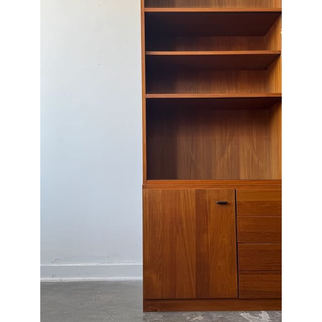 Vintage Teak 2 Piece Display Hutch For Sale - Image 10 of 11