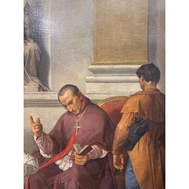 Late 19th Century 19th Century Italian Religious Oil Painting of a Bishop’s Blessing For Sale - Image 5 of 11