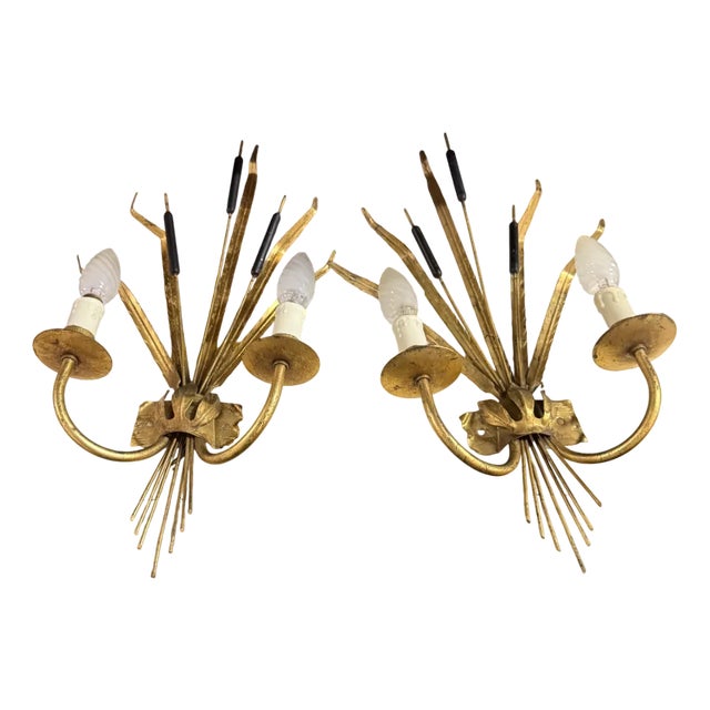 Chandelier and Wall Lights from Maison Charles, Set of 3 For Sale