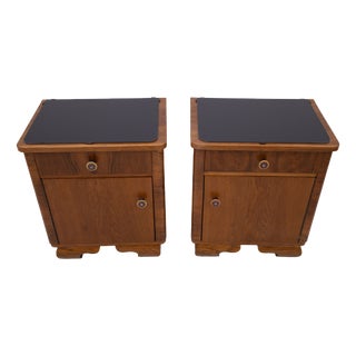 Mid-20th Century Art Deco Bedside Tables, Poland, 1950s, Set of 2 For Sale