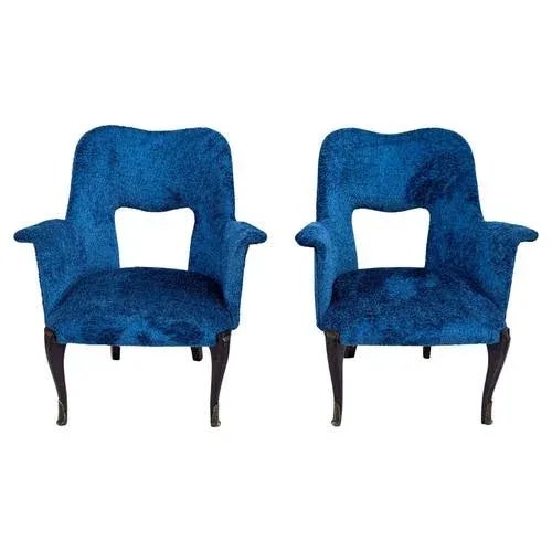 Set of Wood and Bouclé Armchairs, 1950s For Sale - Image 9 of 9