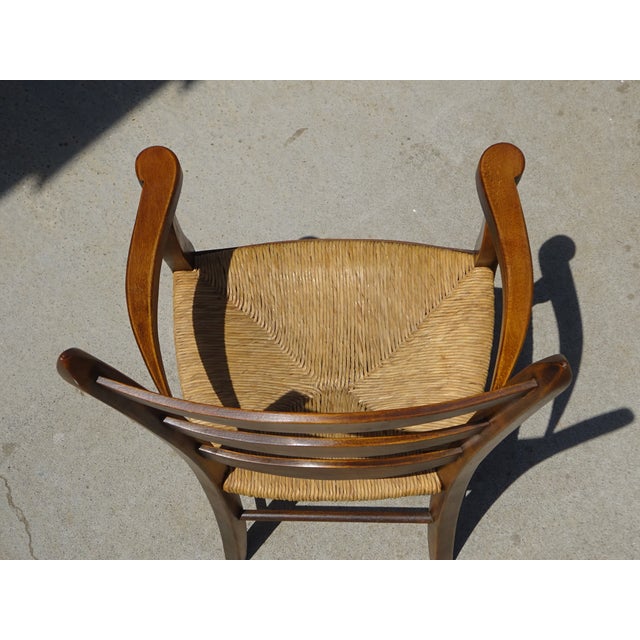1980s Wood and Straw Grandfathers Armchair, 1980s For Sale - Image 5 of 13