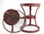 1980s Side Table Round Dark Red Hint of Black Vintage For Sale - Image 5 of 9
