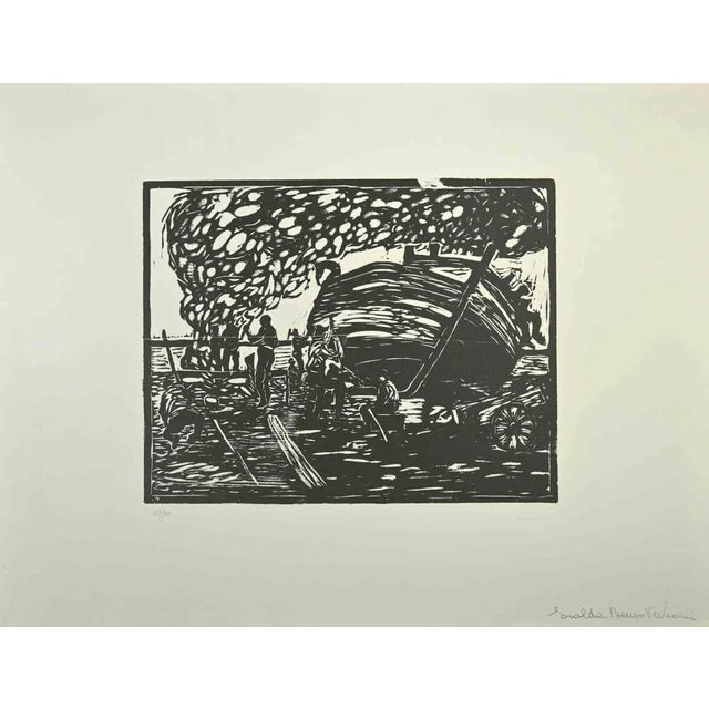 Fisherman is an artwork realized after Giuseppe Viviani, in 1960s . Woodcut print on paper. Limited edition of 200. The...