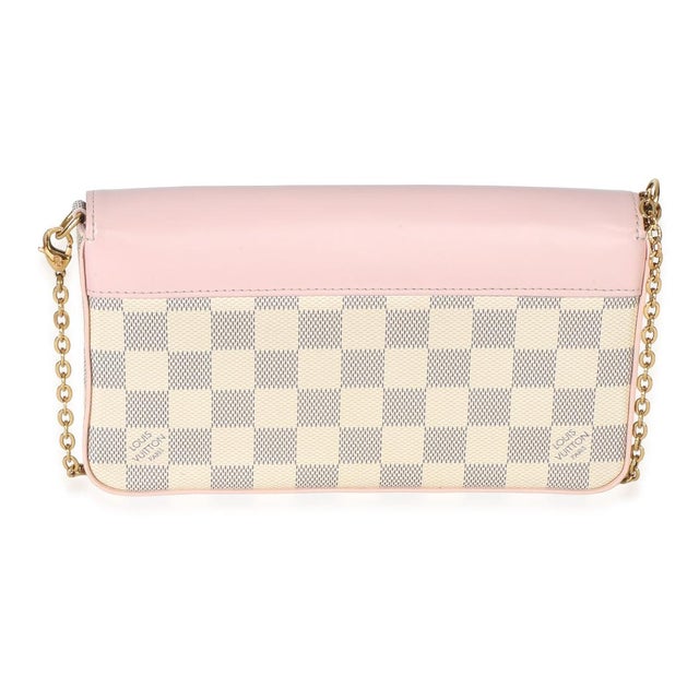 Louis Vuitton Rose Damier Azur Felicie Pochette For Sale - Image 4 of 8