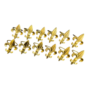 Vintage Fleur-De-Lis Napkin Rings Solid Brass Set of 12