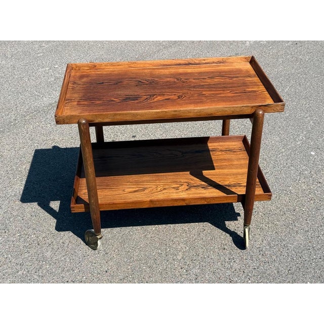 Vintage Danish Extendable Bar Cart by Poul Hundevad, 1960s For Sale - Image 12 of 16