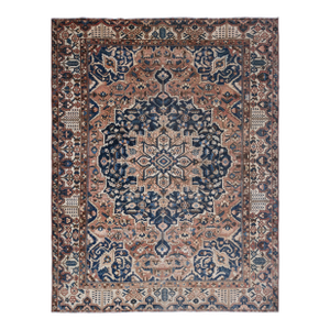 1970s Vintage Persian Handmade Wool Brown Area Rug