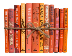 Decorative Books - Citrus Dust Jacket Book Bundle - 1 Foot of Orange Books