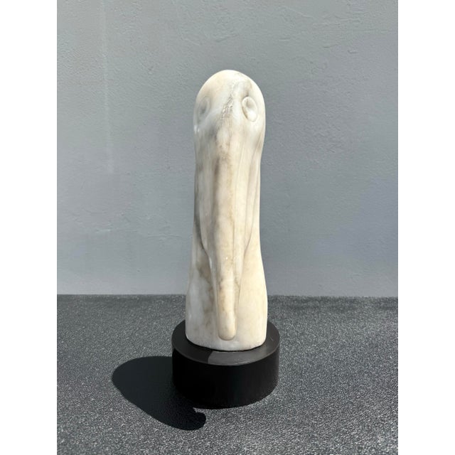Mid 20th Century Vintage Hand Carved Stone Pelican Sculpture For Sale - Image 5 of 7
