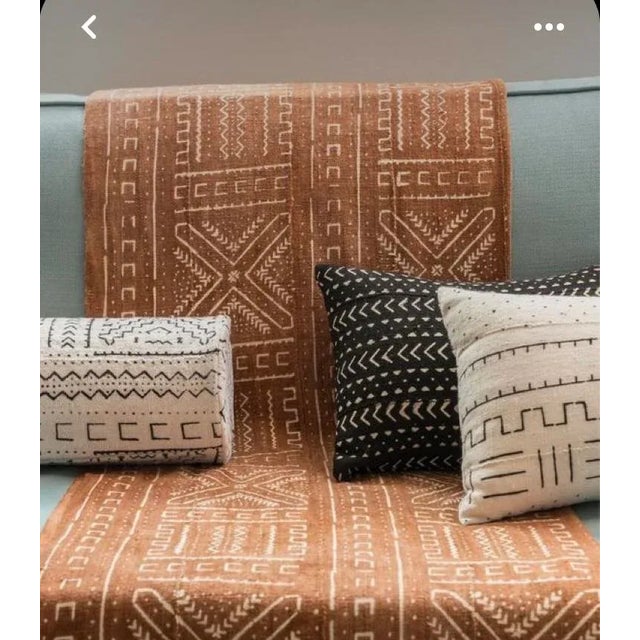 Textile Malian Brown & White Mud Cloth Textile 62' H For Sale - Image 7 of 8