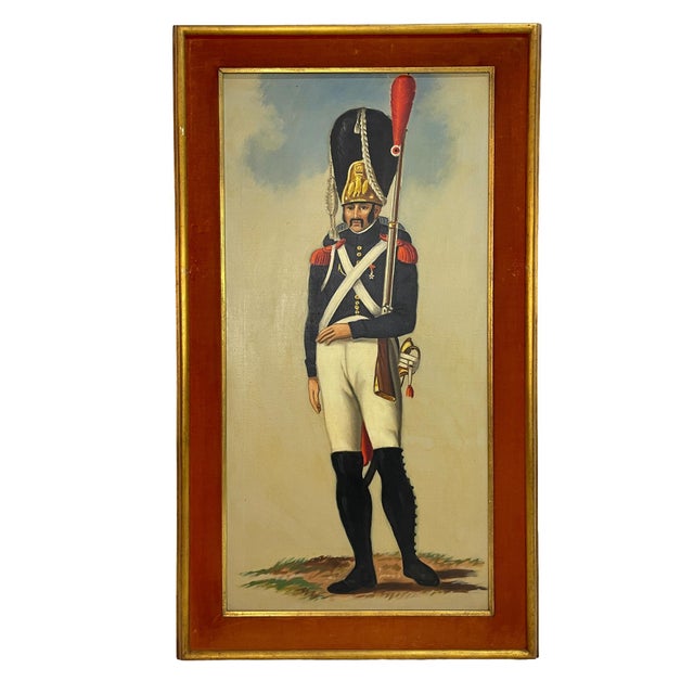 Early 20th Century French Napoleonic Military Figure Oil Paintings in Gilt Frames — Set of 6 For Sale In Los Angeles - Image 6 of 16